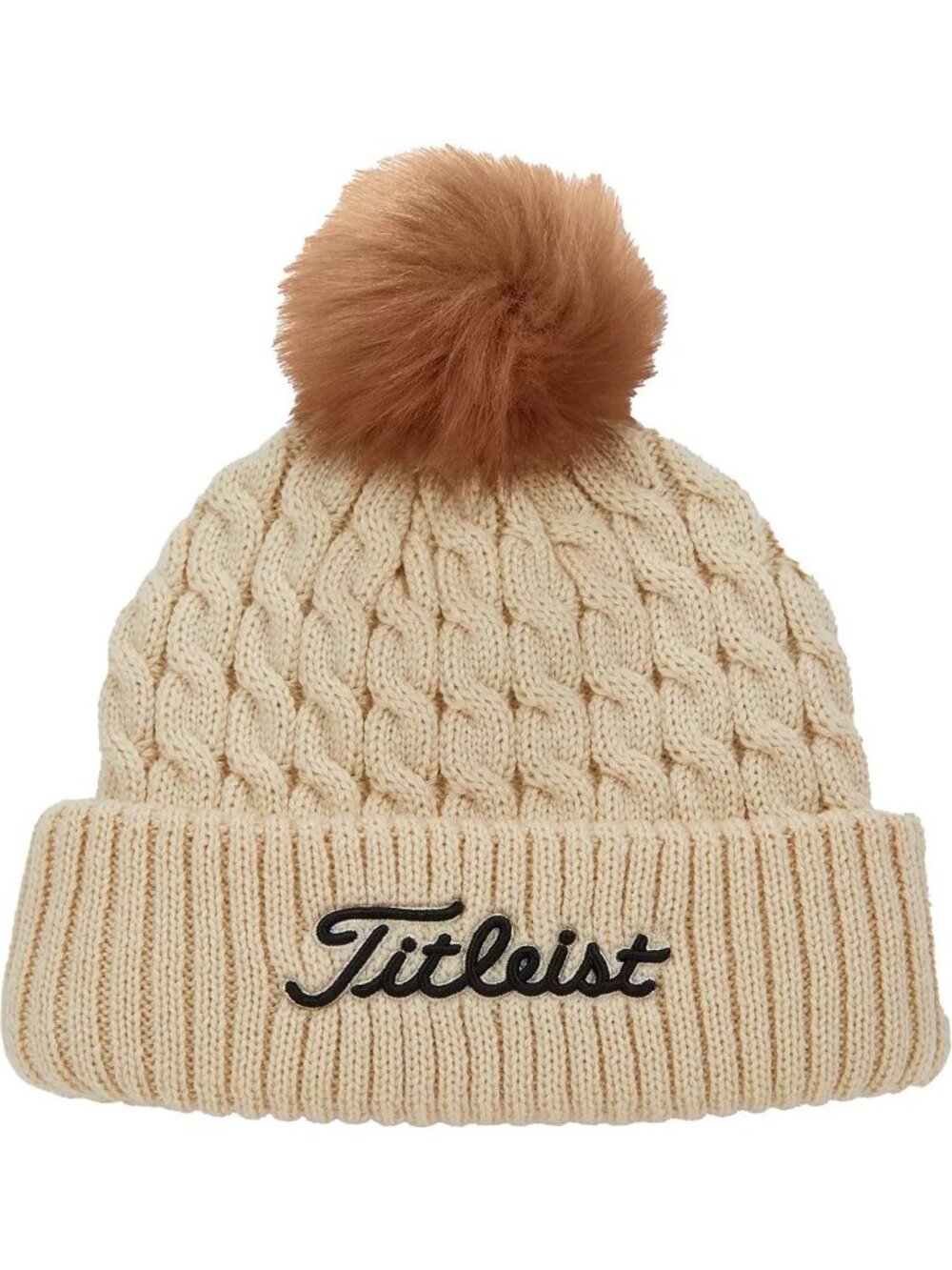 Titleist Women's Cable Knit Pom Pom Golf Hat Bone/Black One Size